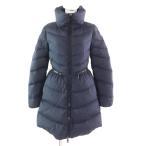 ショッピングmoncler 極美品★MONCLER モンクレール MIRIELON ロゴワッペン付 ZIP UP スタンドカラー ダウンコート ダウンジャケット ネイビー 0 正規品