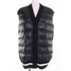 ショッピングmoncler 未使用品☆MONCLER モンクレール 23AW GILET TRICOT デカロゴワッペン ニット切替デザイン ダウンベスト ブラック XS 正規品 レディース