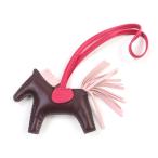 美品★エルメス ロデオチャーム タッチPM ルージュセリエ/フランボワーズ/ローズサクラ アニョーミロ アリゲーター バッグチャーム Y刻印