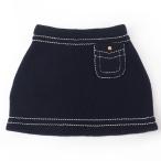 ショッピングプラダ 美品☆PRADA プラダ 2023年製 21480 カシミヤ100％ トライアングルロゴ ステッチデザイン ニット ミニスカート ダークネイビー 36 正規品