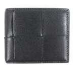 ショッピングボッテガ 極美品□ボッテガヴェネタ 743004 CASSETE カセット レザー マキシイントレチャート 札入れ 二つ折り財布 ブラック パラキート 伊製