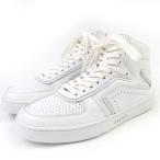 未使用品☆CELINE セリーヌ CT-01 レースアップ レザー ハイカットスニーカー ホワイト 37 箱・保存袋付き イタリア製 レディース