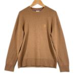 ショッピングBURBERRY 美品▲BURBERRY バーバリー 8033178 カシミヤ100％ TBロゴ刺繍 クルーネック 長袖ニット セーター ブラウン S 正規品 メンズ