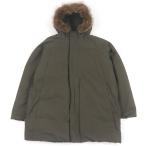 ショッピングBURBERRY 良品□BURBERRY LONDON バーバリーロンドン ファーフーデッド WZIP ダウンジャケット カーキ L 日本製 正規品 メンズ オススメ◎