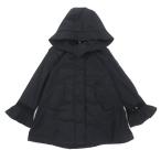 極美品★MONCLER モンクレール ATHELAS アセラス ロゴワッペン・フード付 袖フリル バックプリーツ コート 黒 8anni130cm 正規品 キッズ