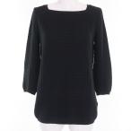 極美品☆HERMES エルメス カシミヤ シルク 7分袖 ニット トップス セーター ブラック 38 イタリア製 正規品 レディース