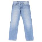 美品□GUCCI グッチ 408637 レザー ロゴパッチ ボタンフライ デニムパンツ ジーンズ インディゴブルー 33 イタリア製 正規品 メンズ