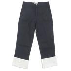 【ドンドン見直し】美品▼LOEWE ロエベ H2152220BO フィッシャーマン アナグラムボタン 革パッチ ロールアップ デニムパンツ 40 正規品