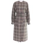 極美品☆GUCCI グッチ 22AW 699152 ウール グレンチェック柄 プリンスオブウェールズベルテッドコート ブラウン 36 正規品 レディース