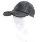 ショッピングフェラガモ 極美品□Salvatore Ferragamo サルヴァトーレフェラガモ レザー ガンチーニ 総柄 帽子 ベースボールキャップ ブラック イタリア製 メンズ