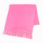 未使用品★HERMES エルメス カシミヤ100% ROSE ロゴ刺繍入り フリンジ付 マフラー ストール ショール レディース