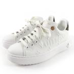 ショッピングVUITTON 極美品☆LOUIS VUITTON ルイヴィトン 2024年製 タイムアウト・ライン レザー ローカットスニーカー ホワイト 36 レディース 定価180400円