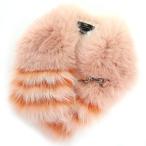 美品△FENDI フェンディ FNG426 留め金具付き フォックスファー ティペット マフラー 本毛皮ショール ピンク系 保存袋付き 伊製 正規品