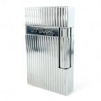 ショッピング柄 美品▲Dupont デュポン ライン2 ヴァーティカルライン ストライプ柄 ダブルバーナー ローラー式 ガスライター シルバー 着火確認済み