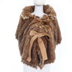 ショッピング毛皮 美品☆FENDI フェンディ レッキスファー レザー使い 大判 ストール マフラー 本毛皮ショール ブラウン イタリア製 レディース