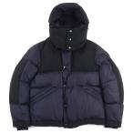 美品△MONCLER モンクレール 2021年製 JOFFE ロゴラバーワッペン フーデッド ダウンジャケット ネイビー ブラック 2 正規品 メンズ