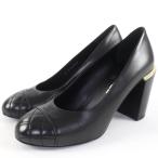 未使用品☆CHANEL シャネル G32830 ココマーク マトラッセ フェイクパール付 レザー パンプス ブラック 36.5 箱・保袋付 伊製 レディース