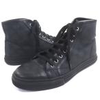 極美品▼GUCCI グッチ 426188 GGキャンバス レザー レースアップ ハイカットスニーカー シューズ ブラック 6.5 イタリア製 メンズ