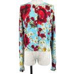 極美品▲DOLCE&GABBANA ドルチェ＆ガッバーナ シルク100% 花柄 カーディガン マルチカラー 42 イタリア製 正規品 レディース