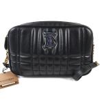 未使用品△BURBERRY バーバリー 80608941 スモール ローラカメラバッグ レザー TBロゴ チェーン ショルダーバッグ ブラック ゴールド金具