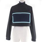 未使用品◇FENDI フェンディ 2022年製 FAN108 裏地ロゴ柄 ラバーロゴワッペン付 クロップド ウインドブレーカー プルオーバー XS 正規品