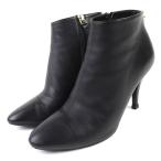 ショッピングフェラガモ 極美品△Salvatore Ferragamo サルヴァトーレフェラガモ Joan ガンチーニ サイドジップ レザー アンクルブーツ ブーティ ブラック  6