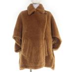 ショッピングポンチョ 極美品☆Max Mara マックスマーラ 47360413600 テディベア キャメル シルク ポンチョ ケープ コート ブラウン 約Mサイズ相当 伊製 正規品