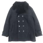  прекрасный товар VEMMETIemeti двойной breast pi-ko-to мутоновое пальто темно-синий 50 Италия производства стандартный товар мужской защищающий от холода *