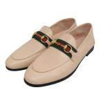 ショッピンググッチ 未使用品▲GUCCI グッチ 631619 ホースビット ウェブライン レザー ローファー ベージュ 35.5 箱・保存袋付き イタリア製 レディース