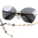 極美品◇CHANEL シャネル 4274Q ココマーク サングラスチェーン付き バタフライ シェイプ サングラス ブラック ゴールド金具 59□16 135