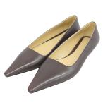 ショッピングヴェネタ 極美品▲BOTTEGAVENETA ボッテガヴェネタ ポインテッドトゥ フラット レザー パンプス ダークブラウン 36.5 箱付 イタリア製 レディース