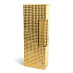 ショッピングダンヒル 美品▲Dunhill ダンヒル スクエア ダイヤ柄 ローラー式 喫煙具 ガス ライター ゴールド スイス製 メンズ 着火確認済み