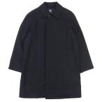 美品△BURBERRY LONDON バーバリーロンドン カシミヤ100％ ロゴボタン ステンカラーコート ネイビー M 日本製 正規品 メンズ