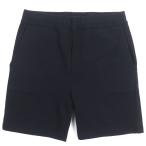 美品▼PRADA プラダ 2022年製 SJP293 コットン100% ロゴワッペン付き ナイロンポケット ショートパンツ ダークネイビー L 正規品 メンズ