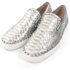 [ Don Don пересмотр ] прекрасный товар *Christian Louboutin Christian Louboutin PIK BOAT FLAT PYTHON BRONTE питон шиповки заклепки туфли без застежки 
