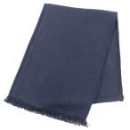 ショッピングショール 美品△HERMES エルメス ニューリブリス カシミヤ シルク ミニフリンジ 大判 ストール マフラー ショール ネイビー フランス製 レディース