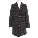 ショッピングドルチェ＆ガッバーナ 未使用△DOLCE&GABBANA ドルチェ＆ガッバーナ F0P93T ウール 裏地レオパード柄 ツイード シングル コート ブラック 38 イタリア製 正規品