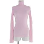 未使用品☆BURBERRY バーバリー 8081293 ウール ロゴ入り タートルネック 長袖 ニット ピンク S イタリア製 正規品 レディース