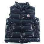 ショッピングTIB 極美品◇MONCLER モンクレール E29544332805 TIB GILET チブ ジレ ロゴワッペン付き ダウンベスト ネイビー 4anni104cm 正規品 キッズ