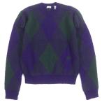 ショッピングアーガイル 未使用品▼BURBERRY バーバリー 8077214 ウール100% ロゴ入り タッセル付き アーガイル柄 クルーネック ニットセーター M 正規品 メンズ