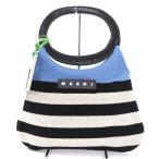 ショッピングマルニ 未使用品◇MARNI マルニ BOMH0003Q0  BOAT BAG レザーロゴパッチ付き フラワーカフェ ハンドバッグ マルチ 保存袋付き 正規品 レディース