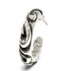  превосходный товар *CHROME HEARTS Chrome Hearts HOOP SCROOL 1 925 14K прокрутить обруч серьги одна сторона уголок для аксессуары серебряный масса 3.66g мужской 