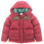 美品▼MONCLER モンクレール 2017年製 EMPIRE ロゴワッペン付き フーデッド ダブルジップアップ ダウンジャケット レッド 1 メンズ