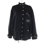 ショッピンググッチ 極美品★GUCCI グッチ 712880 ウール100％ レザーロゴパッチ ボタンディティール ボンバージャケット 40 ハンガー・ガーメント付 正規品