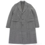 極美品□FENDI フェンディ 23AW FF0770 ウール シルク FFロゴ ズッカ 総柄 チェスターコート ロングコート グレー 46 イタリア製 正規品