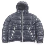 極美品□MONCLER モンクレール BLIER GIUBBOTTO ロゴワッペン フーデッド ダウンジャケット ネイビー 2 ブルガリア製 正規品 メンズ