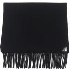 極美品▼PRADA プラダ 1FS065 シルク カシミヤ 現行品 トライアングルロゴ 三角プレート フリンジ付き マフラー 正規品 定価103400円