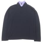 ショッピングHERMES 極美品□HERMES エルメス カシミヤ100％ ハーフジップ ドッキングデザイン 薄手 ニットポロ セーター ネイビー L イタリア製 正規品