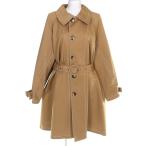 ショッピングマルニ 極美品△MARNI マルニ 19AW CPMA0091CU コットン リネン ベルト付き ステッチデザイン シングル ロングコート ベージュ 36 伊製 正規品