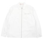 ショッピングMARNI 極美品□MARNI マルニ 25AW CUMU0297P0 ロゴプリント ジップアップ 長袖 ロングスリーブ シャツジャケット ホワイト 46 正規品 メンズ